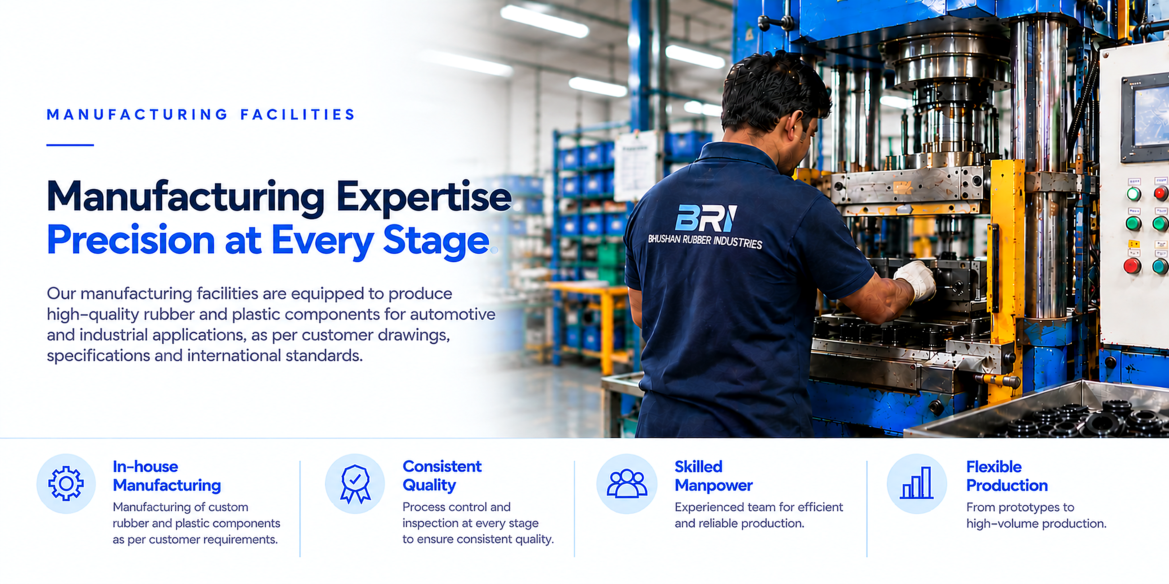 Bhushan Rubber Industries precision molding press facility