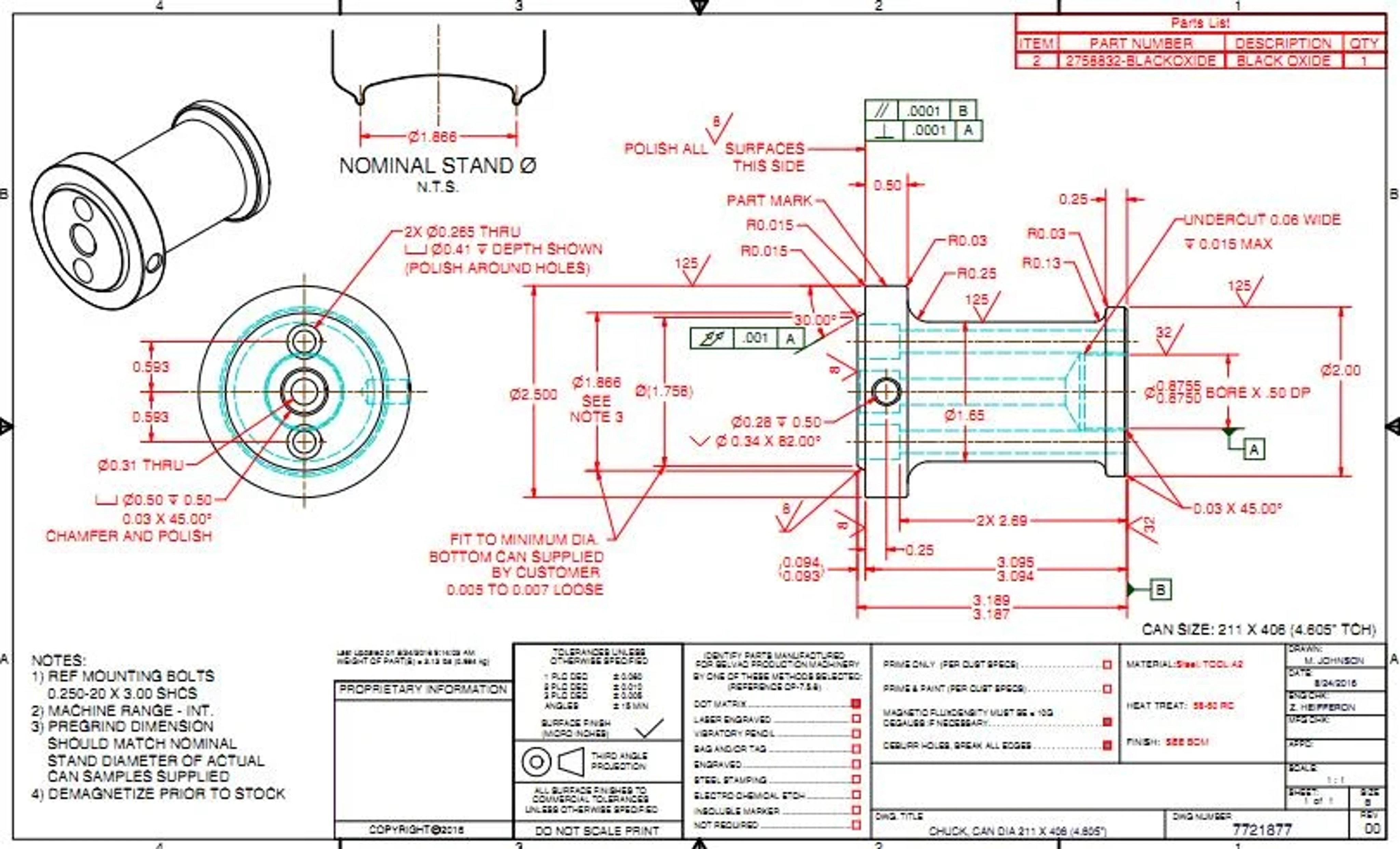 Custom-Machined Engineering Plastic Components Dimension Drawings