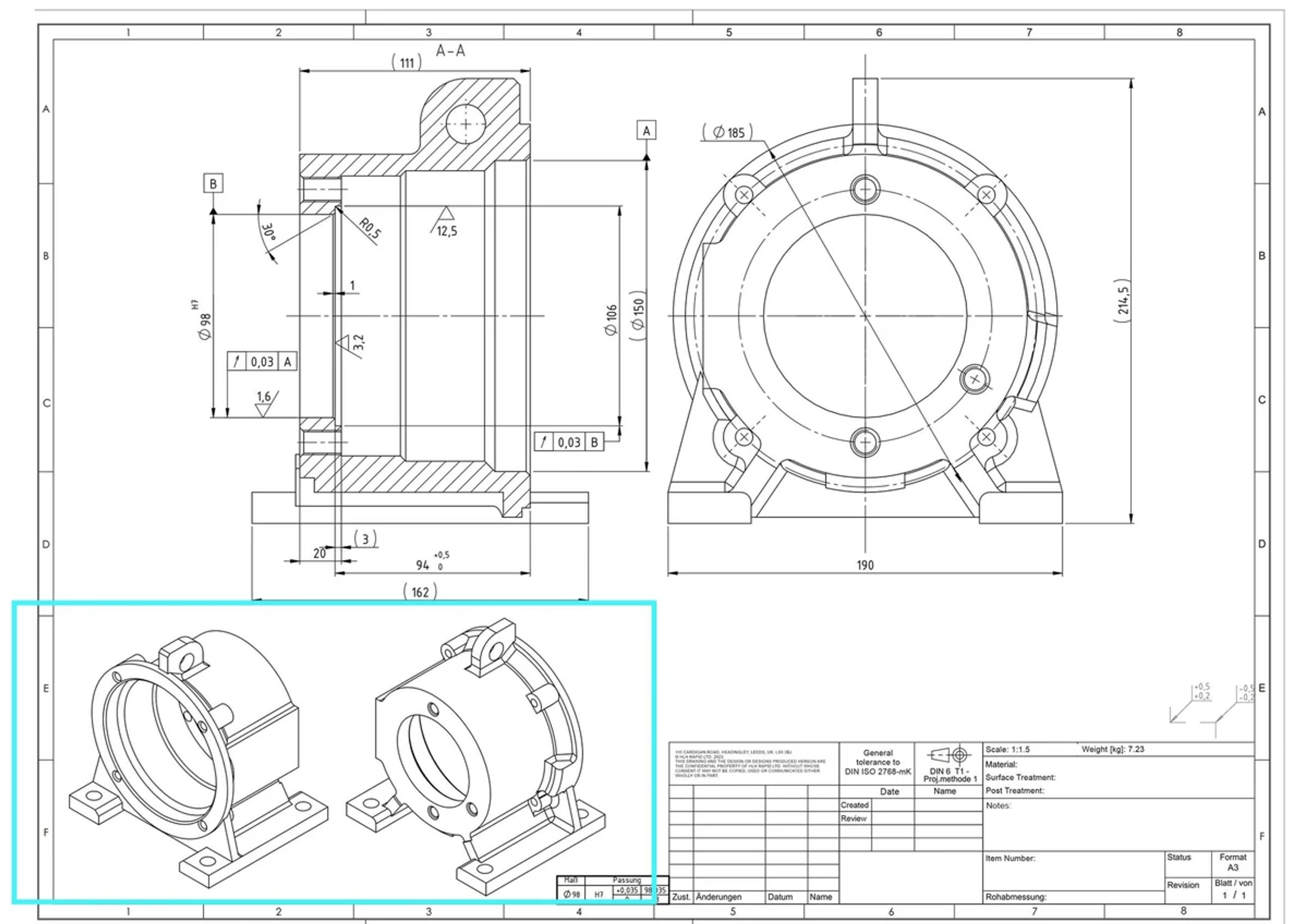 Custom-Machined PEEK Components Dimension Drawings