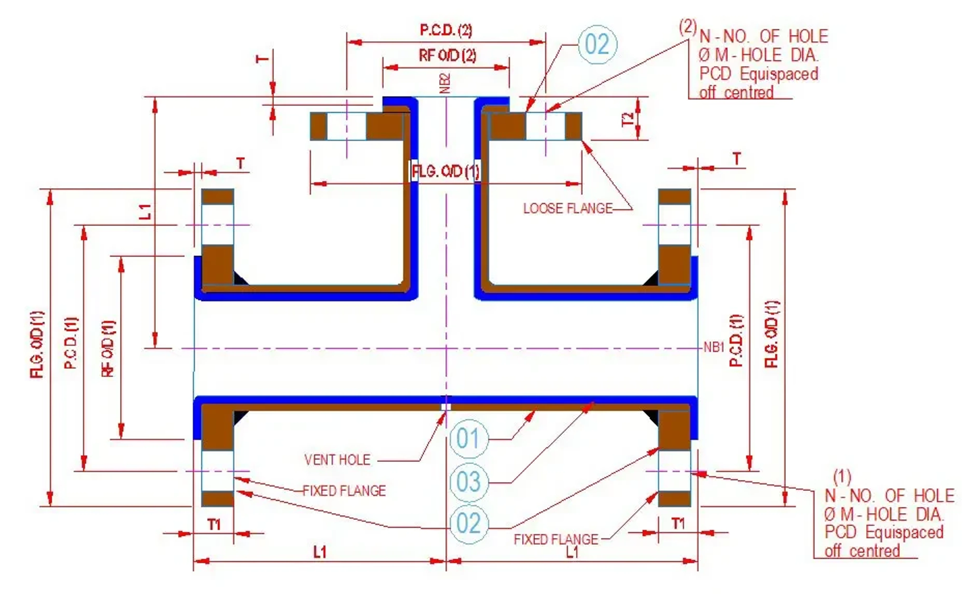 Custom-Machined PTFE Components Dimension Drawings
