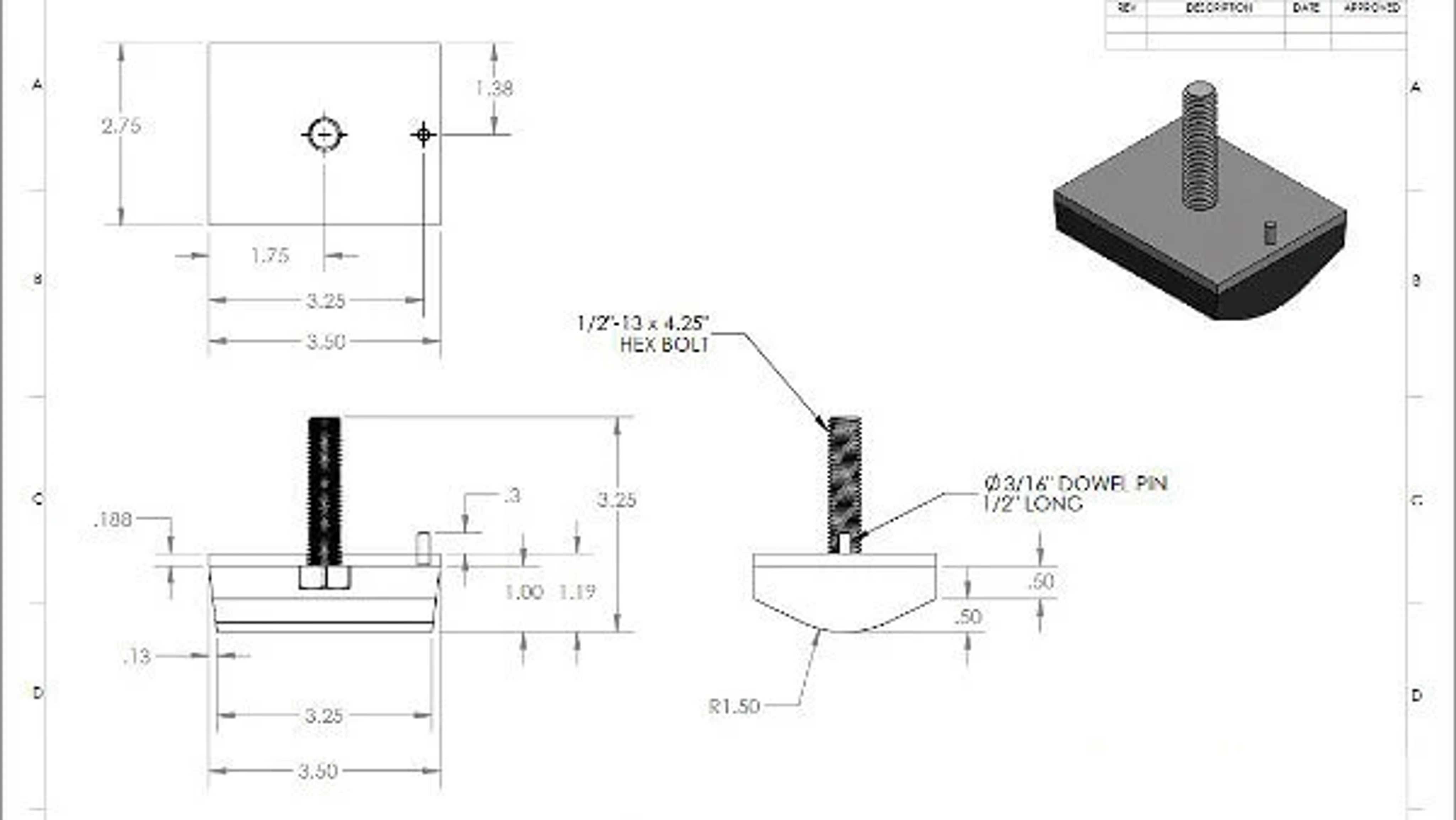 Custom PU Components Dimension Drawings