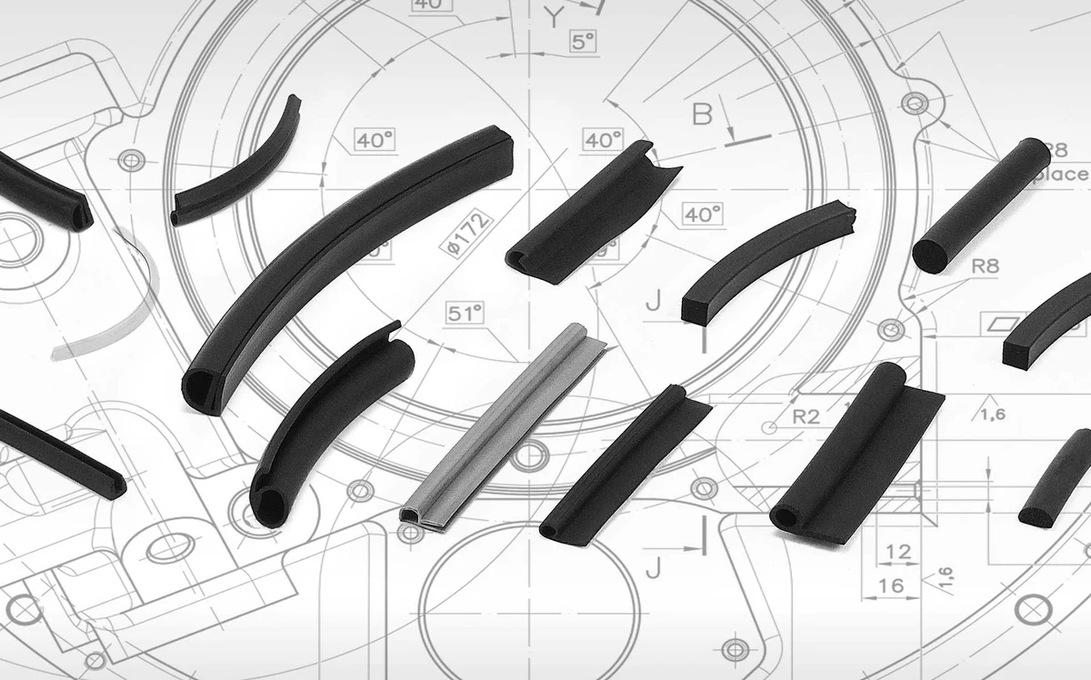 Custom Rubber Extrusions Dimension Drawings