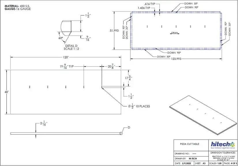 Cut-to-Size PEEK Sheets Dimension Drawings