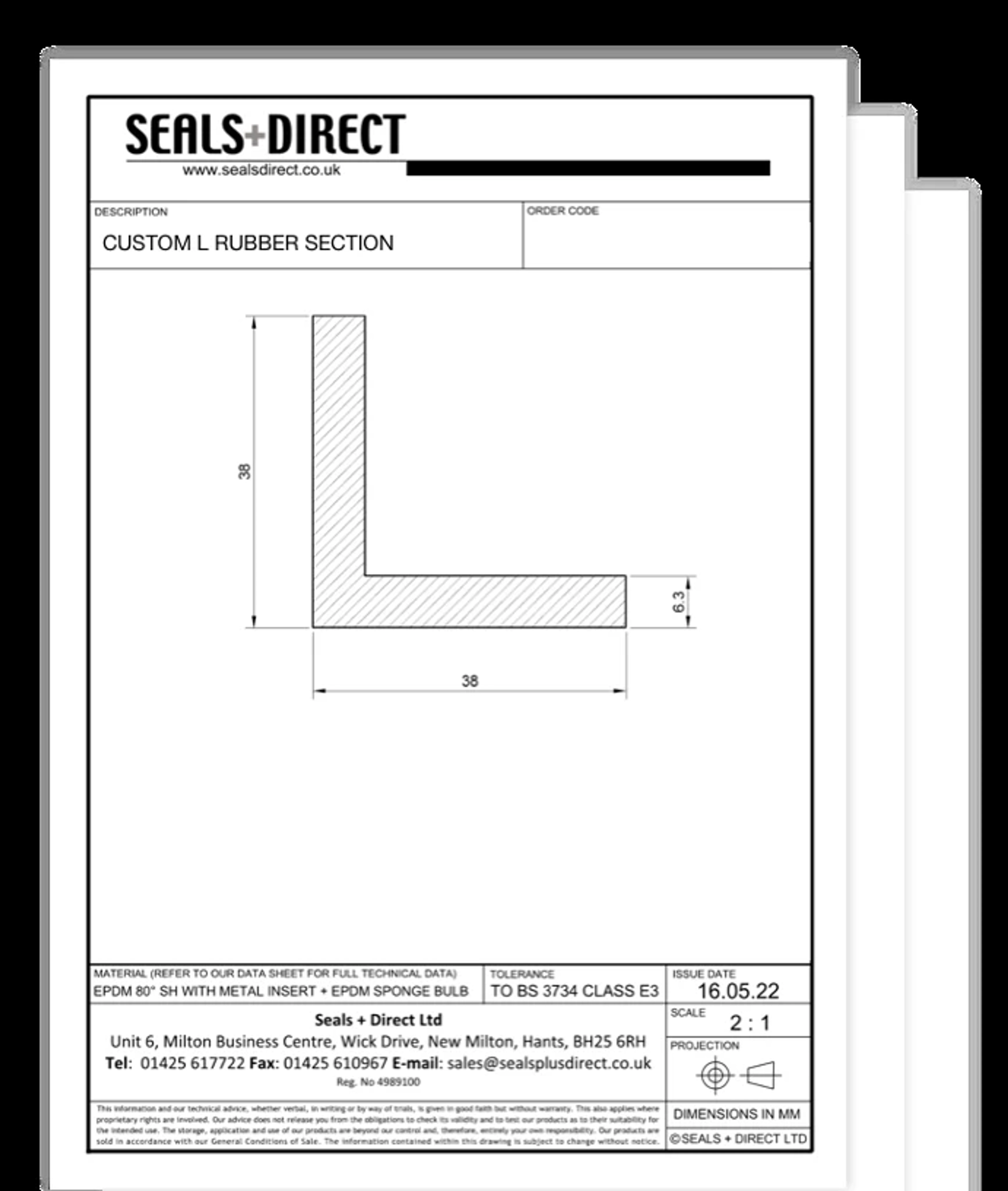 Industrial Rubber Sheets Dimension Drawings