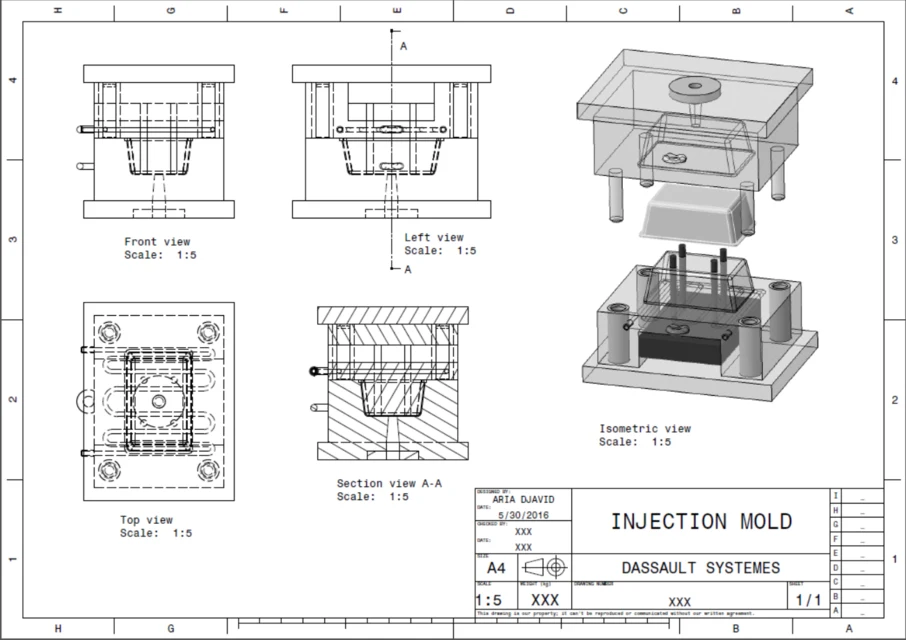 Injection-Moulded Components Dimension Drawings