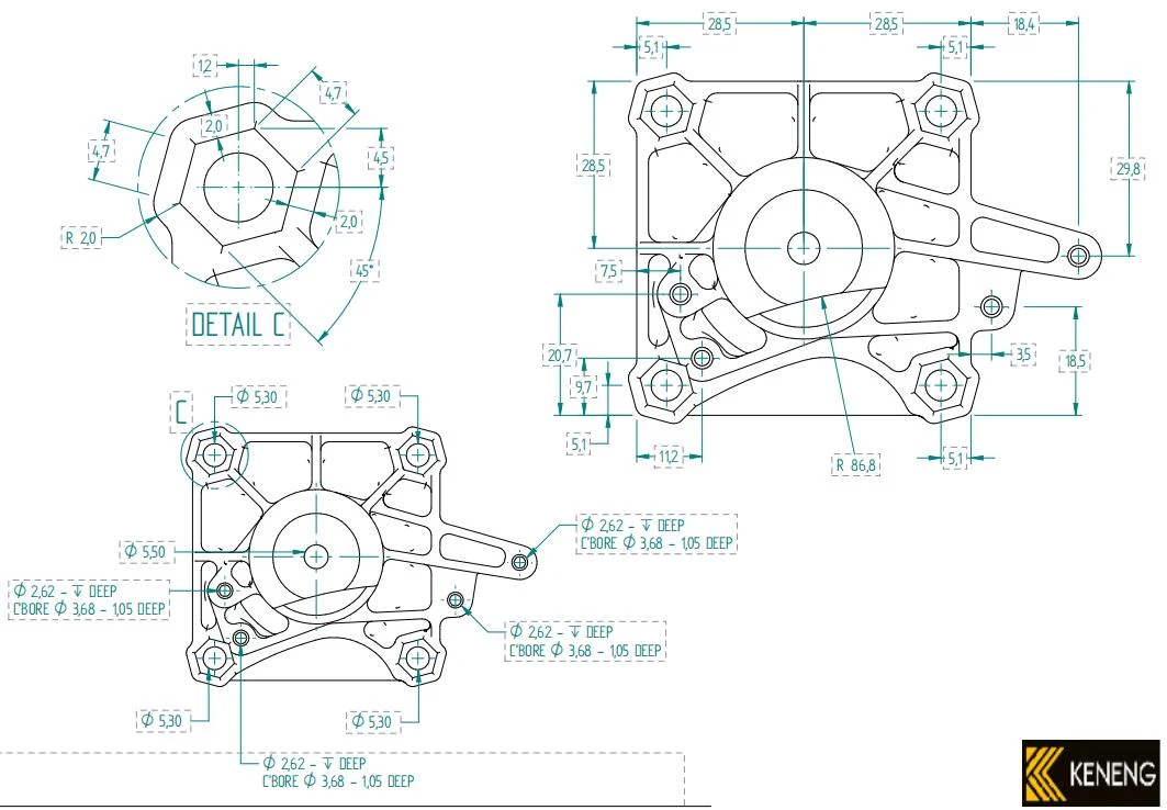 Precision Plastic Parts Dimension Drawings