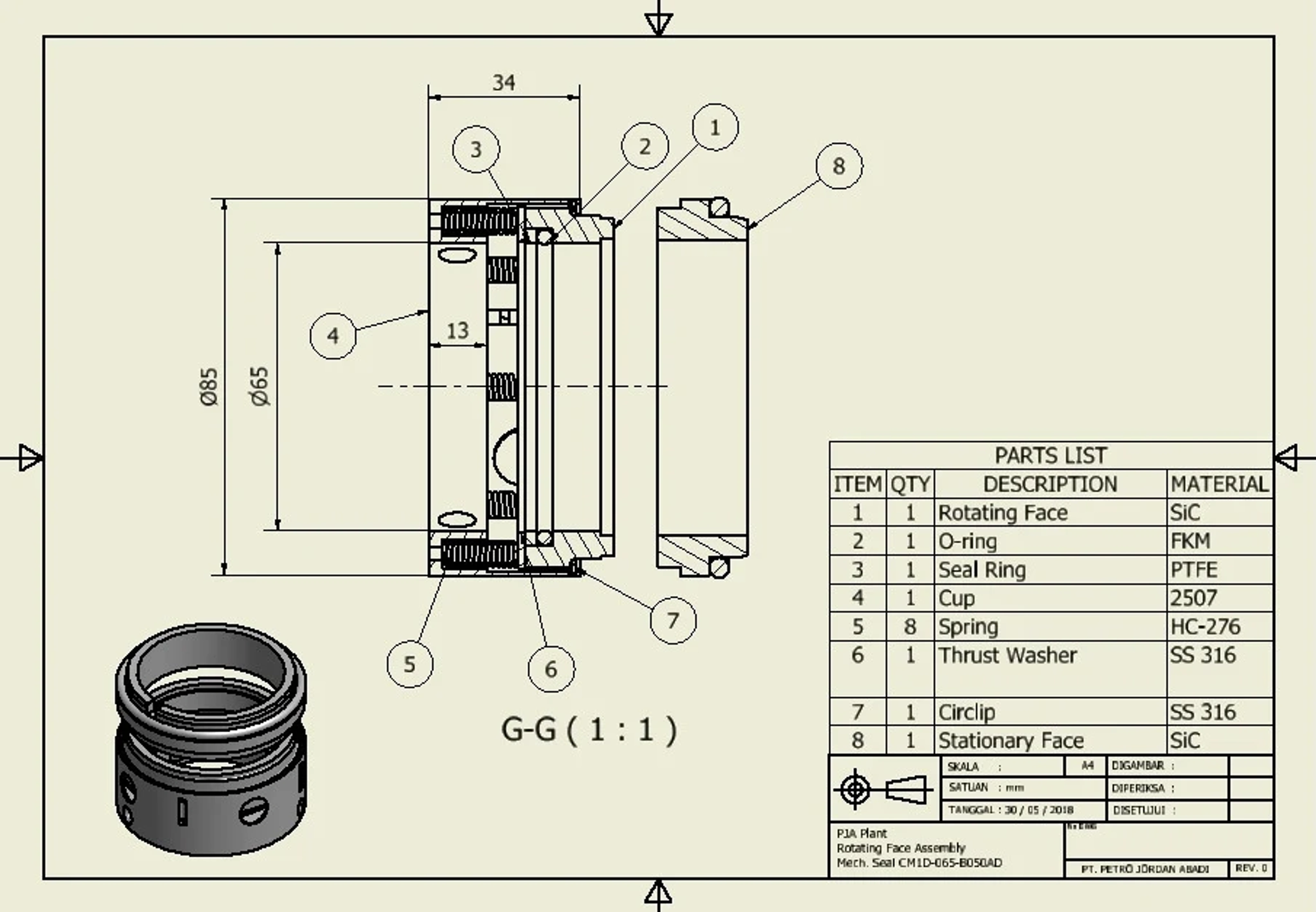 PU Seals Dimension Drawings