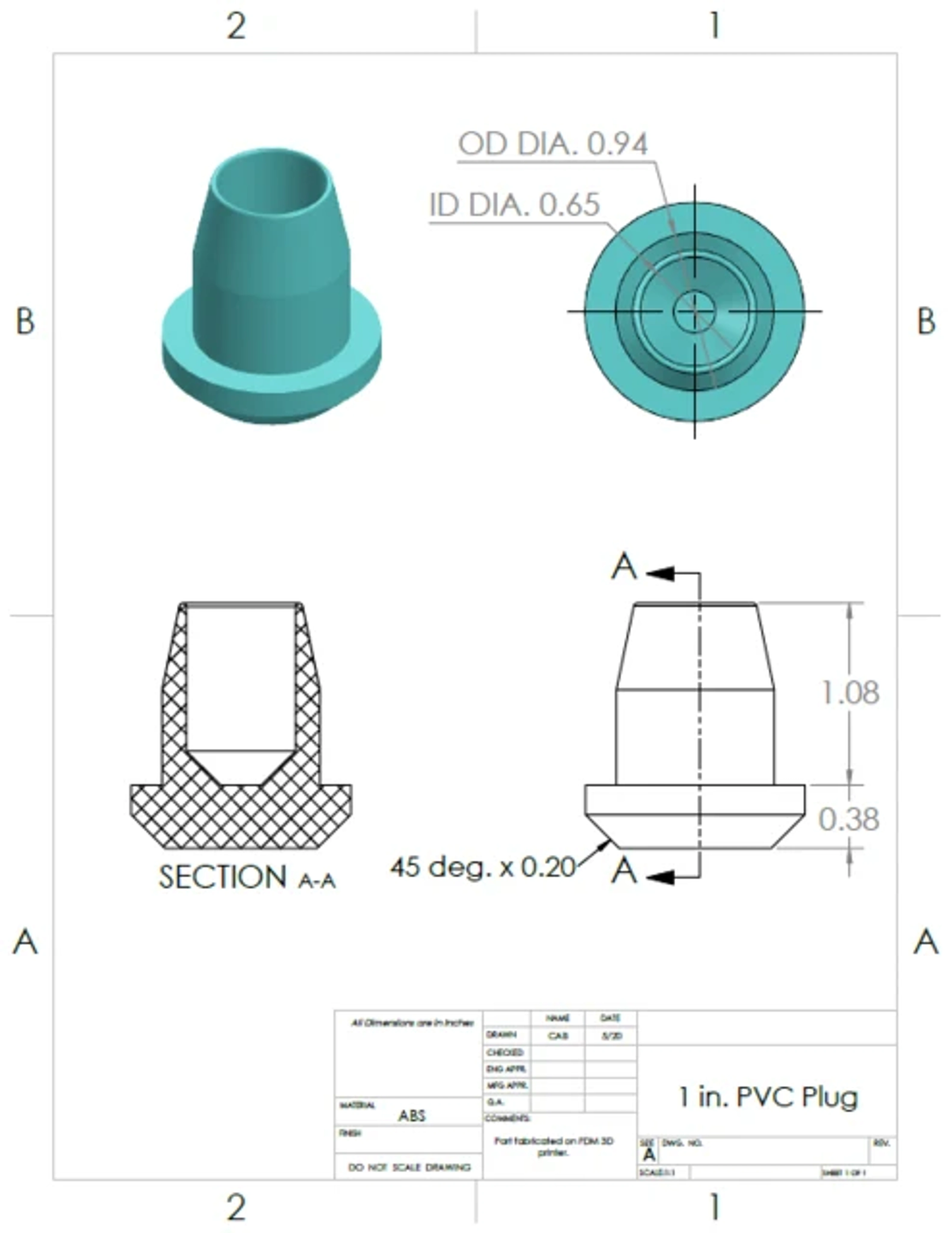 PVC Dip-Moulded Plugs Dimension Drawings