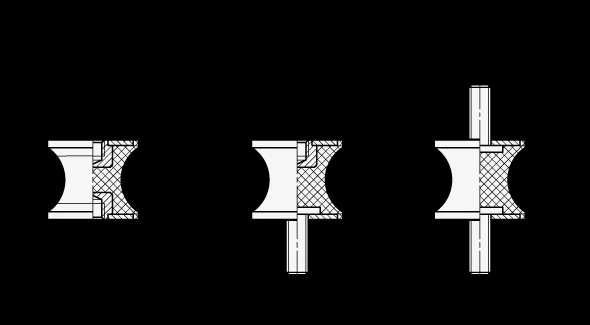 Rubber-Metal Buffers Dimension Drawings