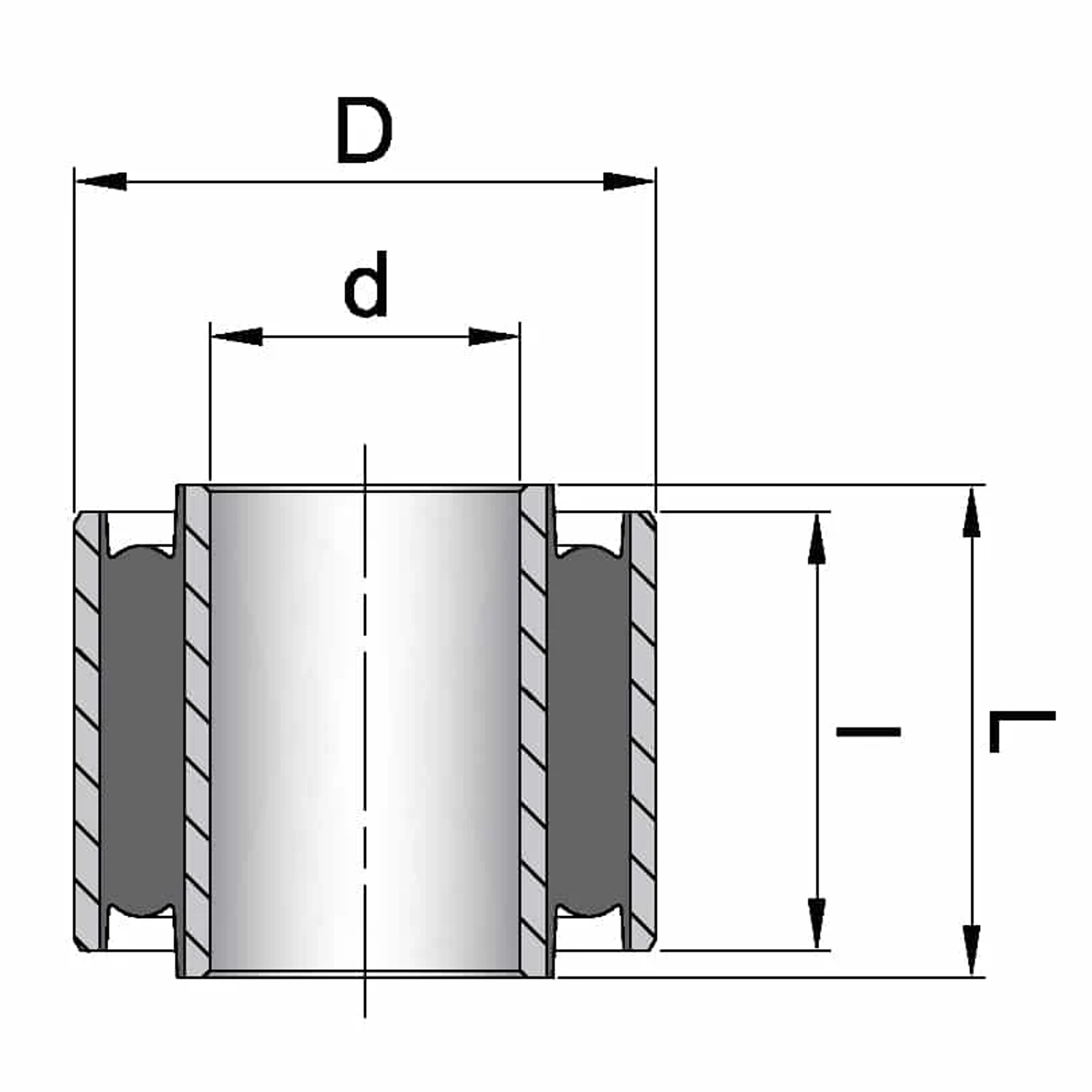 Rubber-to-Metal Bonded Bushes Dimension Drawings