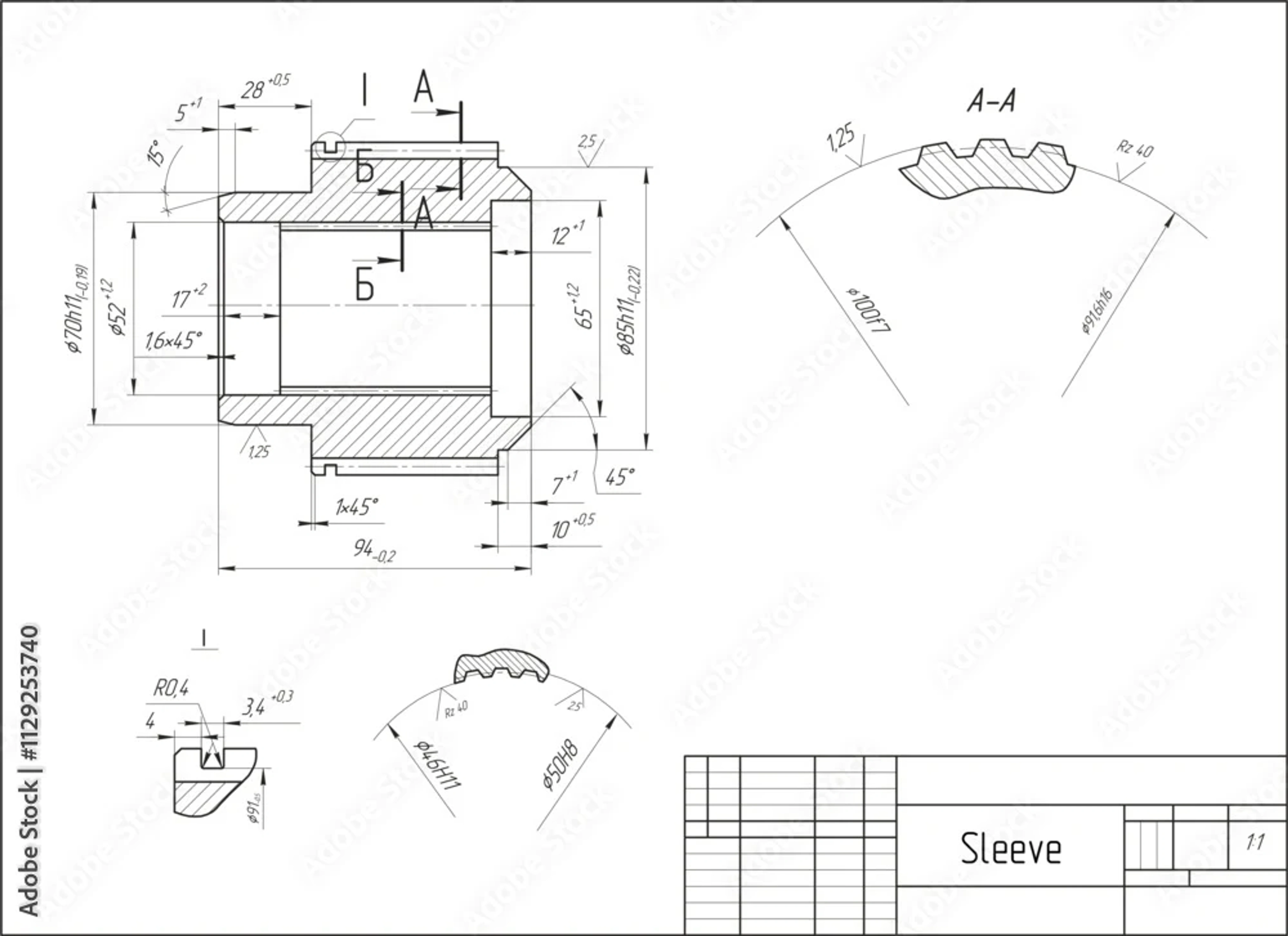 Sleeves Dimension Drawings