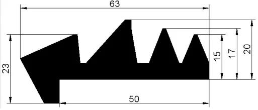 Solid Rubber Profiles Dimension Drawings