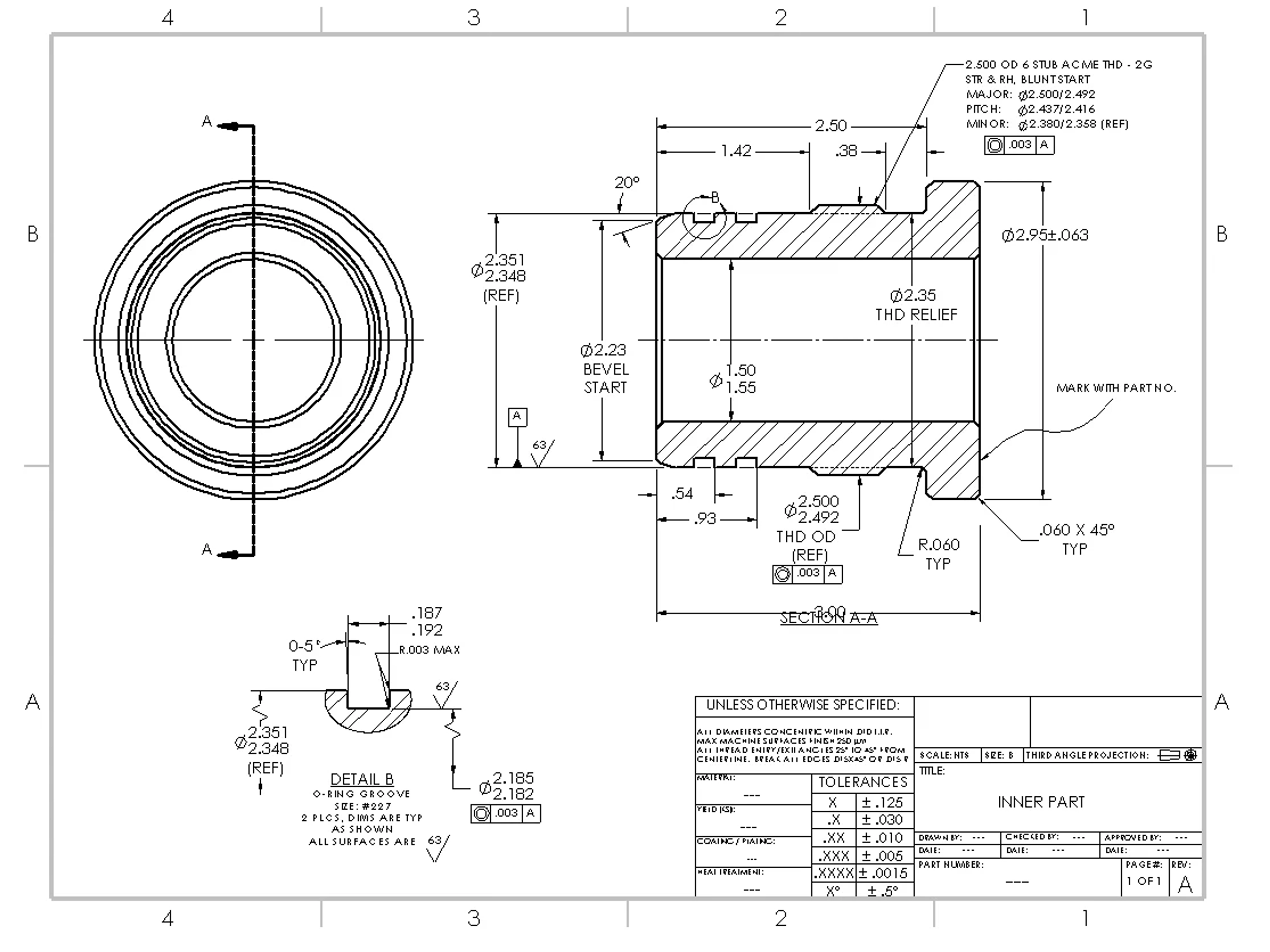 Standard Rubber O-Rings Dimension Drawings