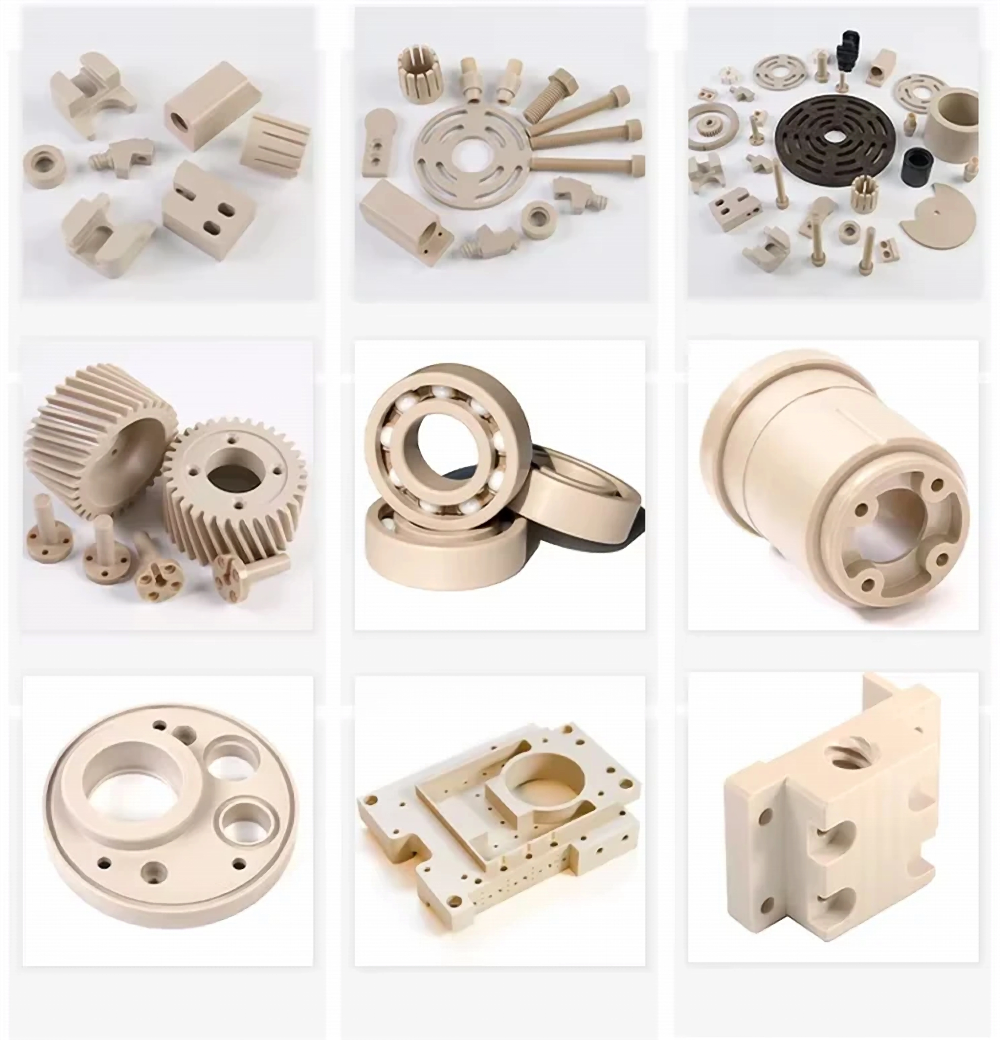 Custom-Machined PEEK Components Production Batch Gallery