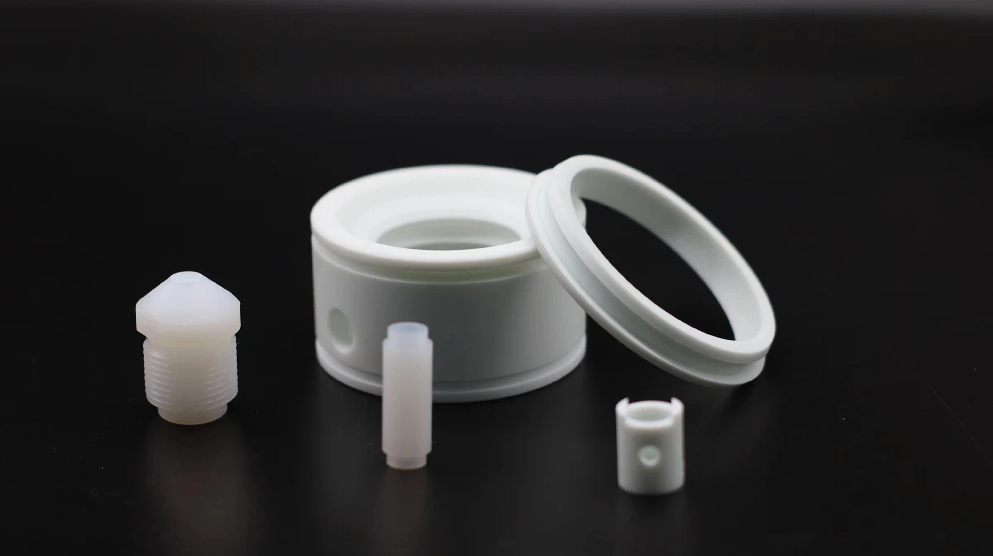 Custom-Machined PTFE Components Production Batch Gallery