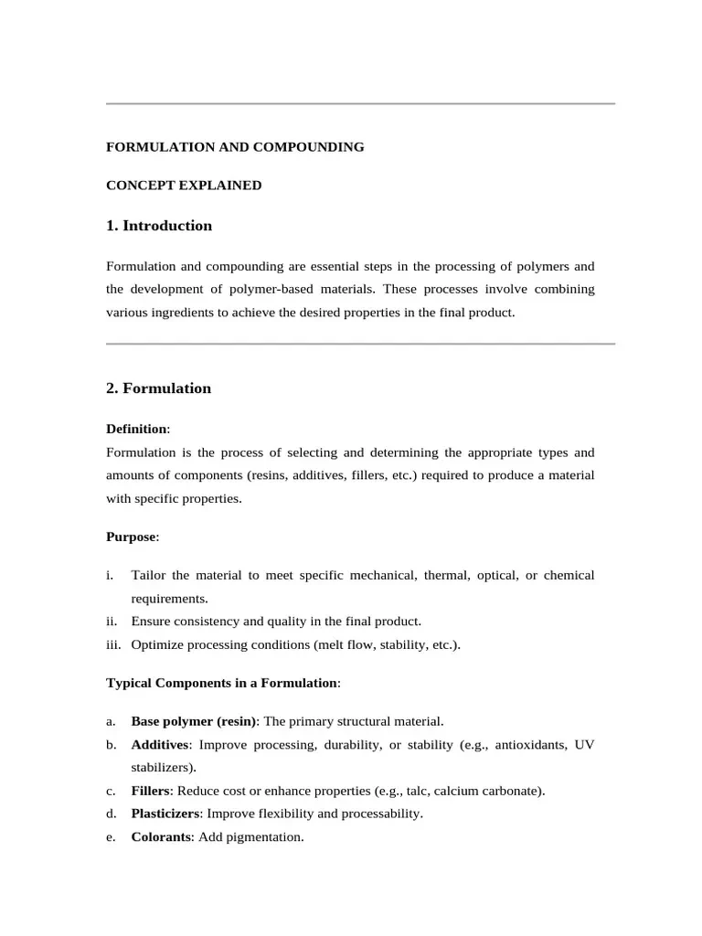 Plastic Housings Polymer Matrix & Formulation