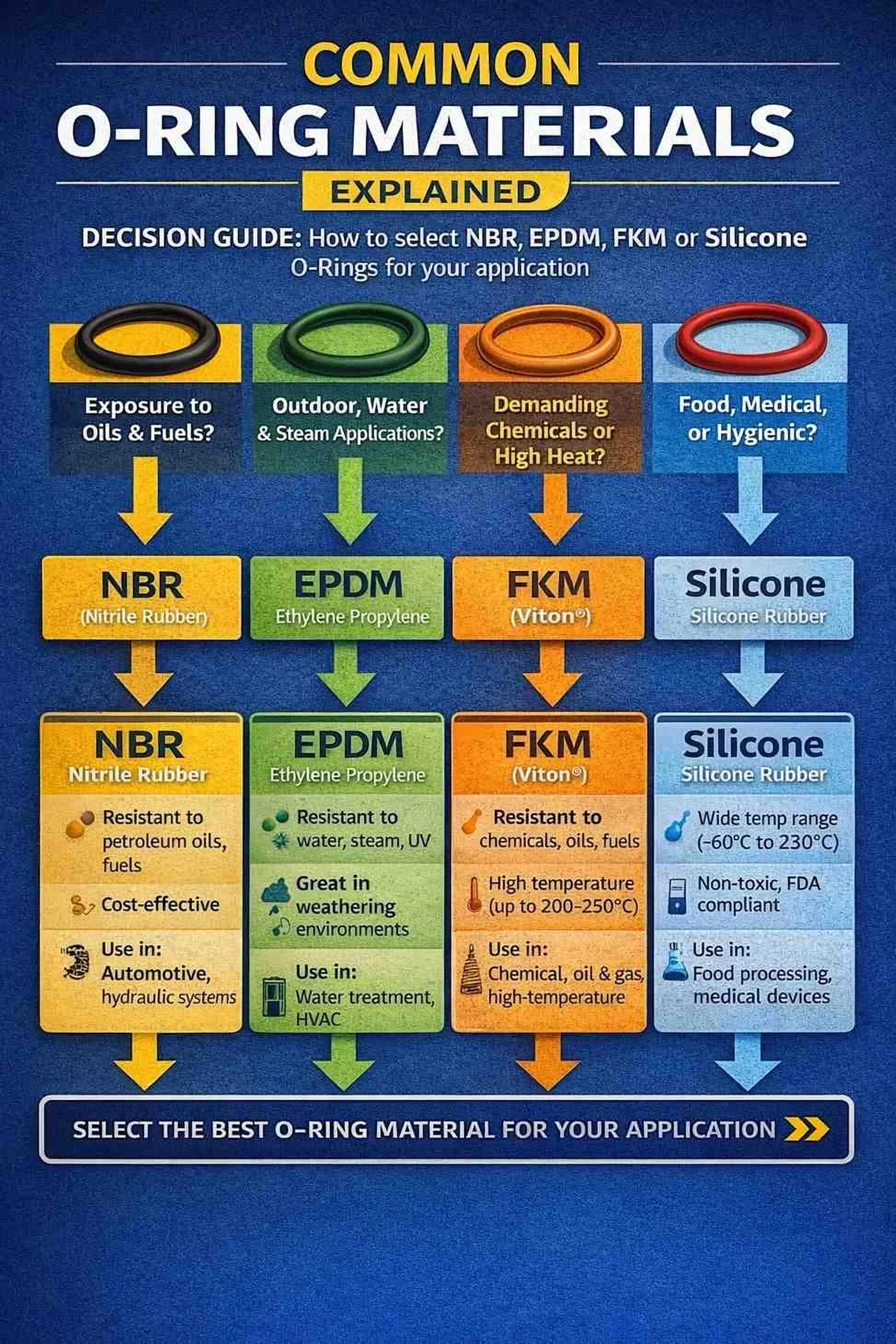 Standard Rubber O-Rings Polymer Matrix & Formulation
